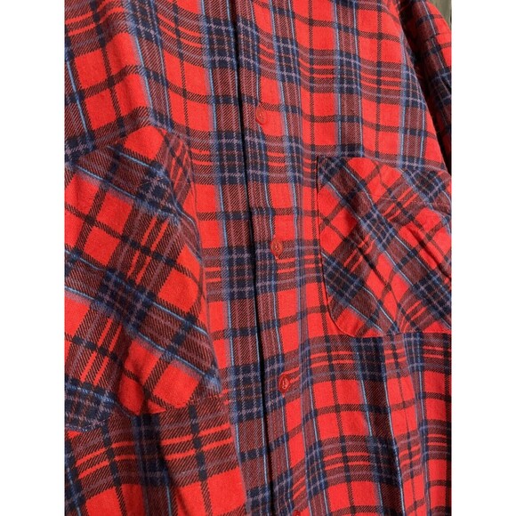 Coleman Outdoors Men’s Large Red Plaid Cotton Button Up Flannel Shirt Outdoors - Picture 4 of 5